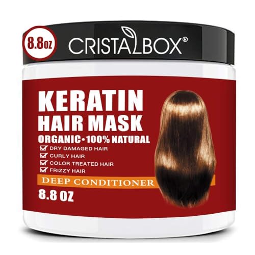 Keratin Hair Mask,Keratin Hair Treatment 250g Hair Mask for Dry Damaged Hair,Deep Conditioning Hair Treatment Mask Repair Treatment Damage Hair Beauty and Personal Care CRISTALBOX Default Title