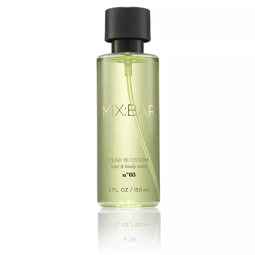MIX:BAR Pear Blossom Hair + Body Mist, Bedroom Linen Spray - Notes of Pear, Petals, Apple, White Musk, Fruity Scent, 5oz