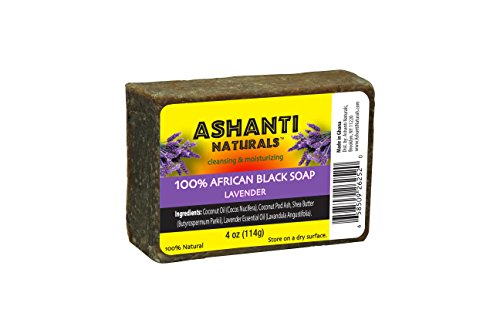 Ashanti Naturals Authentic African Black Soap Bar - African Black Soap Face Wash Acne Soap Bar, Natural African Black Soap Body Wash, Black Soap