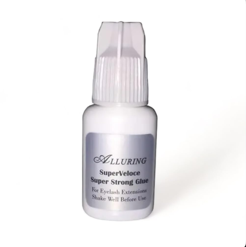Alluring Super Veloce Adhesive 3D Volume Eyelash Extension Glue - Extra Strong Professional Lash Glue 5ml | 1 Sec Drying time | Retention - 8 Weeks |