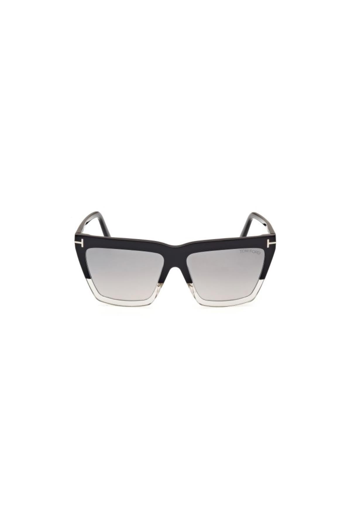 Tom Ford Eden Smoke Mirror Cat Eye Ladies Sunglasses FT1110 05C 56, Black/Clear