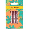 Burt's Bees Lip Balm Spring Gifts, 3 Nourishing Lip Care Shimmers for All Day Glow, Kissable Color Spring Gift Set -Peony, Fig & Rhubarb (Packaging