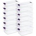 Sterilite 12-Pack 15 Quart ClearView Latch Box, Stackable Organizer Bins with Latching Lids - Clear Plastic Organization Containers for Closet…