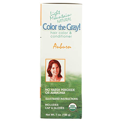 Light Mountain Natural Color The Gray! Hair Color & Conditioner, Auburn, 7 oz (197 g) (Pack of 2)