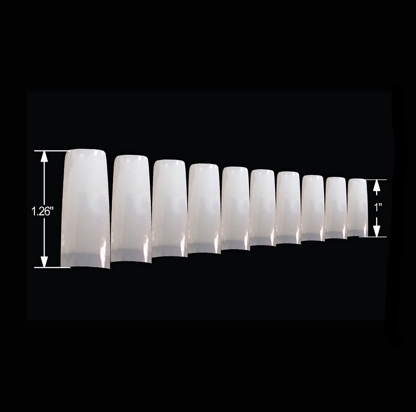 Vivace 2PACK Natural/Clear Half-moon 510 Artificial Fake Gel Nails (total 1020Tips) 11Sizes For Nail Salon Nail Shop 27010/27012 (Half-Moon)