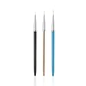3PCS Nail Art Liner Brushes, UV Gel Painting Acrylic Nail Design Nylon Brush, Nail Painting Drawing Pens (7/9/11mm)