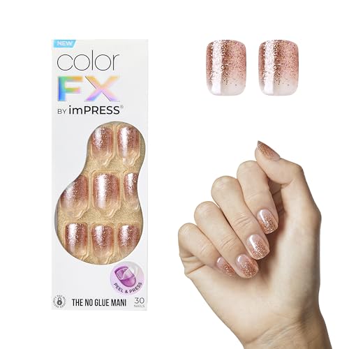 Kiss Impress No Glue Mani Press On Nails, Color FX, 'Dimension', Neutral, Short Size, Squoval Shape, Includes 30 Nails, Prep Pad, Instructions Sheet Beauty & Personal Care imPRESS