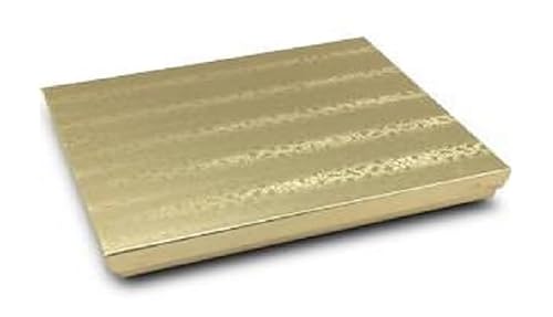 RJ Displays 10 Pack Gold Foil Cotton Filled Color Paper Jewelry Packaging Box for Necklace, Bracelets, Watches, Jewelry Sets and Retail Display Boxes…