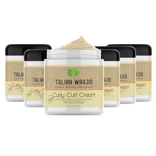Taliah Waajid Curls Waves Natural - Curly Curl Cream | Extreme Curl Definition Hair Styling Gel | No Build-up or Frizz | 100% Paraben Free | Shea