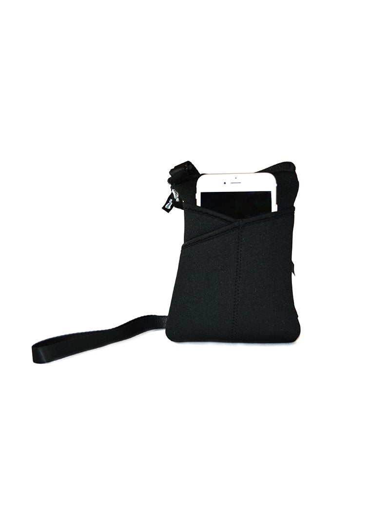 NuPouch Sling Hipster Cross Body Purse Women's Handbag, Black, 7 x 5 x 0.5 Inch