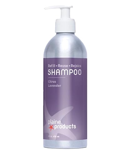 Plaine Products Eco-Friendly Shampoo - Citrus Lavender - Sulfate/Paraben/Phthalate Free, 16oz (Refillable Aluminum Bottle with Pump)