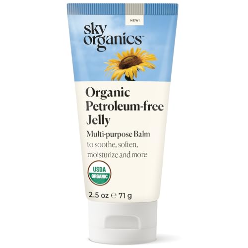 Sky Organics Organic Petroleum-free Jelly, Multi-Purpose Skin Care Balm with Organic Shea Butter, Coconut Oil, Olive Oil & Vitamin E, Moisturizing Lip