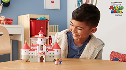 Super Mario Bros. Movie Mushroom Kingdom Castle Playset – Includes 1.25" Mario & Princess Peach Figures, Interactive Training Grounds, Ages 3+