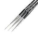 Winstonia Striping Nail Art Brushes for Long Lines, Details, Fine Designs. 3 pcs Striper Brushes with Caps - AMAZING TRIO