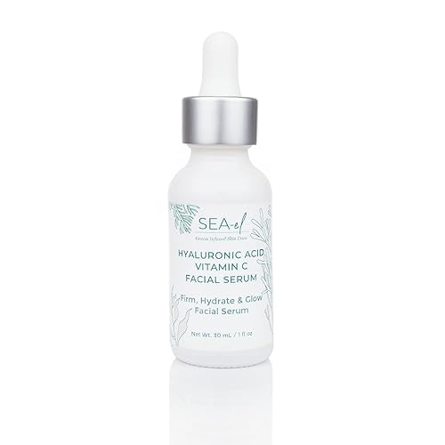 Sea-el Hyaluronic Acid & Vitamin C Facial Serum Drops Firming Hydration & Glow Anti Aging Face Moisturizer - Daily Wrinkle Diminishing Skin Care