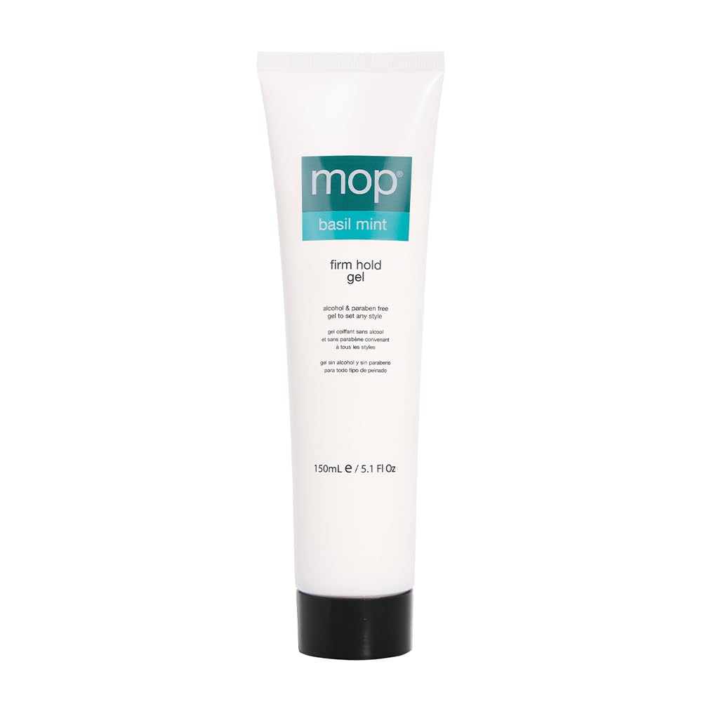 MOP - Basil Mint Firm Hold Gel - Tames Flyaways, Flake-Free, Humidity Resistant - 5.1 fl oz