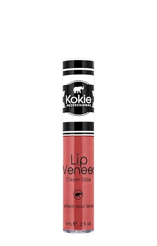 Kokie Cosmetics Lip Veneer Cream Lip Gloss, Tease, 0.2 Fluid Ounce