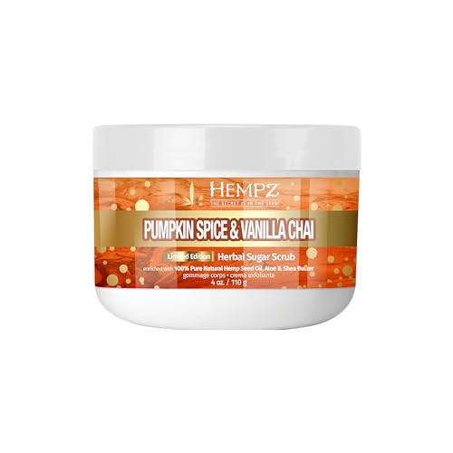 Hempz Limited Edition Pumpkin Spice & Vanilla Chai Sugar Body Scrub 4 oz Beauty & Personal Care Hempz