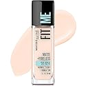 Maybelline Fit Me Matte + Poreless Liquid Oil-Free Foundation Makeup, Fair Porcelain, 1 Count (Packaging May Vary)