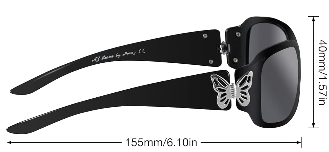 Hornz Polarized Sunglasses for Women - Premium Trendy Butterfly Sunglasses - HZ Series Mariposa Designer Fashion Sunglasses
