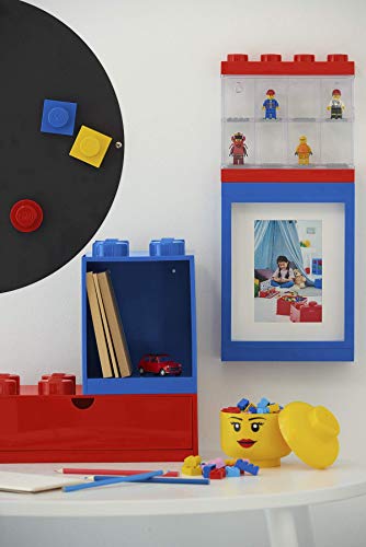 Room Copenhagen Lego Minifigure Display Case, Stackable Storage Container for Collectible Figurines, 8 Stud, Bright Blue