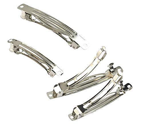 20pcs Assorted Size Metal Silver French Barrette Hair Clips for DIY Hair Clip Craft Bows