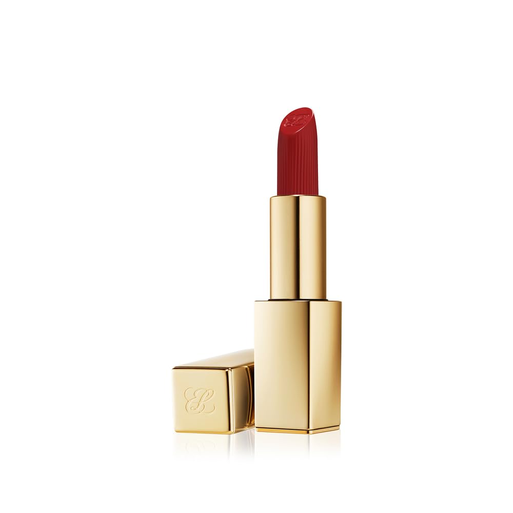 Estée Lauder Pure Color Long-Lasting Matte Lipstick for Women with Matte Finish | Plumping & Nourishing, 0.12 Ounce, 606 Red Ego