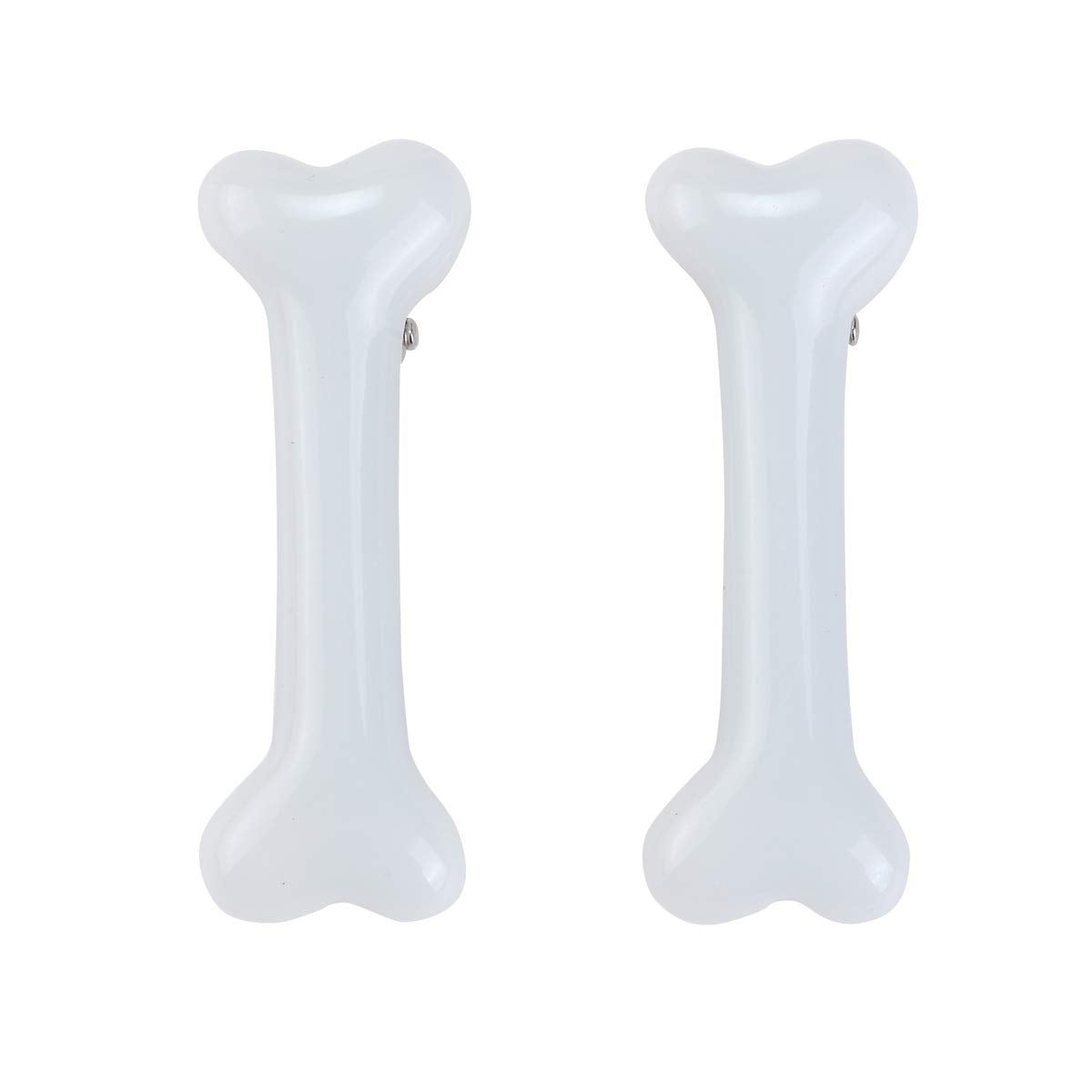 BinaryABC White Dog Bone Hair Clips Hairpins Barrette,Halloween Cosplay Party Accessories,10Pcs