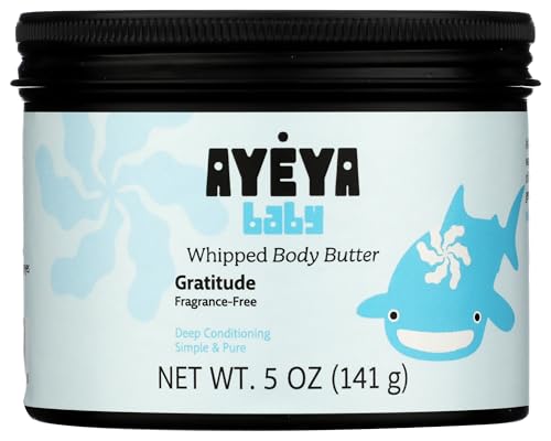 AYÉYA Baby Body Butter - Fragrance-Free, Fair Trade Shea Butter & Coconut Oil Moisturizer for Sensitive Skin, Vegan & Non-Toxic Baby Cream in