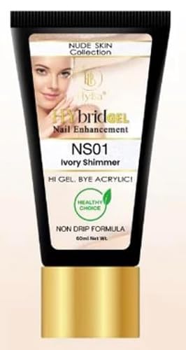 HyGEL Hybrid Nail Gel, Nude Skin Collection SINGLES, 60ml (Ivory Shimmer, NS01) Beauty & Personal Care HYBA