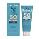 Blue Lizard Sheer Face Mineral SPF 50 Sunscreen Lotion, 100% Mineral Formula, Blue Light Protection, Lightweight, No White Cast, Nourishes