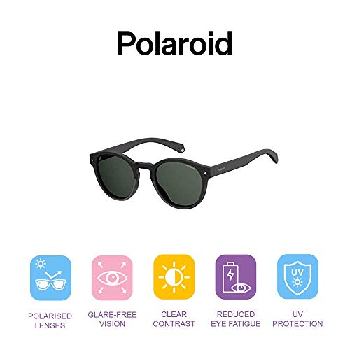 Polaroid Sunglasses unisex adult Pld6042/S Sunglasses, Black, 49 mm US