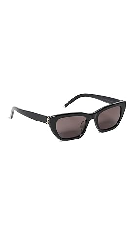 Saint Laurent Women's SL M127 Sunglasses, Black-Black-Black, One Size
