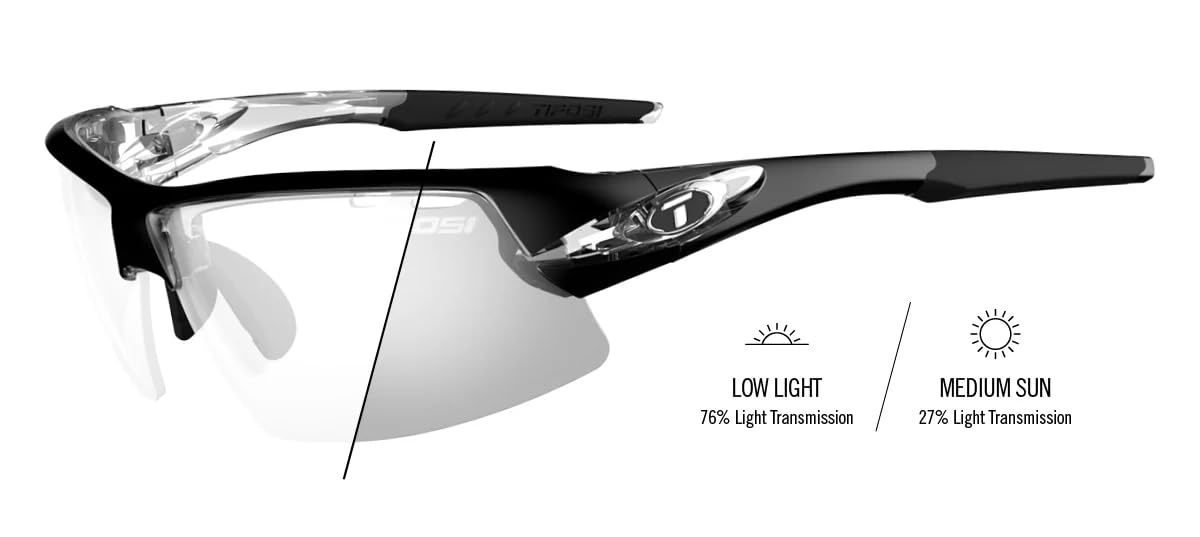 Tifosi Crit Sunglasses, Crystal Black with Light Night Fototec lenses