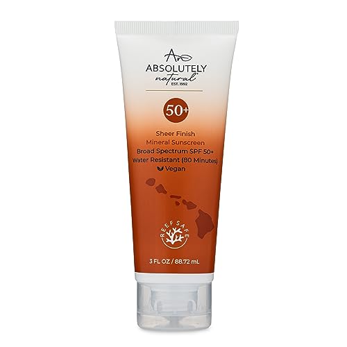 Absolutely Natural SPF 50+ Mineral Sunscreen Lotion - Anti-Aging Sunblock for Body & Face, Made with Rose Hips, Aloe, Zinc Oxide and Other Cruelty