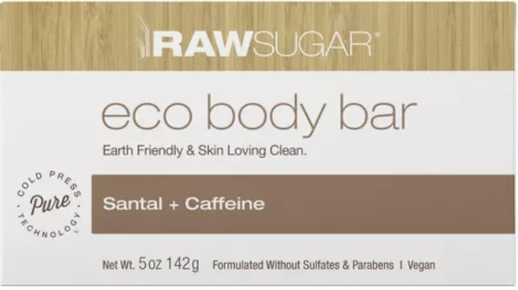 RawSugar Eco Body Bar | Santal + Caffeine | 5 oz Beauty & Personal Care RAW SUGAR