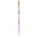 Kiara Sky Acrylic Brush #12 - Pink | 100% Pure Kolinsky | Crystal Cut Handle and Acetone Resistant
