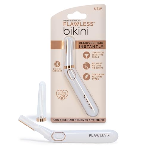 Finishing Touch Flawless Bikini Shaver and Trimmer Hair Remover for Women, Dry Use Electric Razor, Personal Groomer for Intimate Ladies Shaving, No