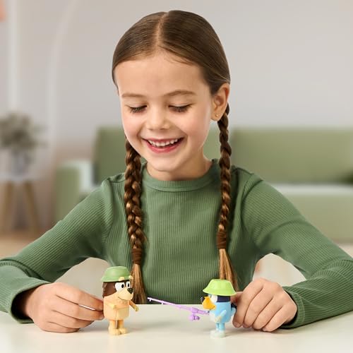 Bluey Figure 2-Pack - Fishing with Grandad, 2.5 Inch Figures with Accessories, Kids Can Recreate Their Favorite Moments from The Episode - Grandad