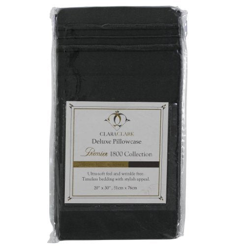 Clara Clark King Pillowcases Set of 2 - Ultra Soft Brushed Microfiber, Pillow Covers with Envelop Closure, Black.