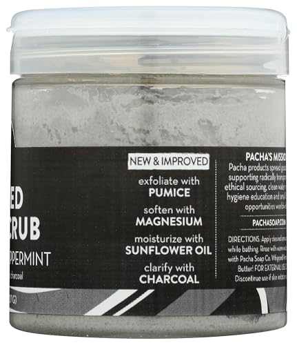 PACHA SOAP Lemongrass Peppermint Whipped Soap Scrub, 8 OZ