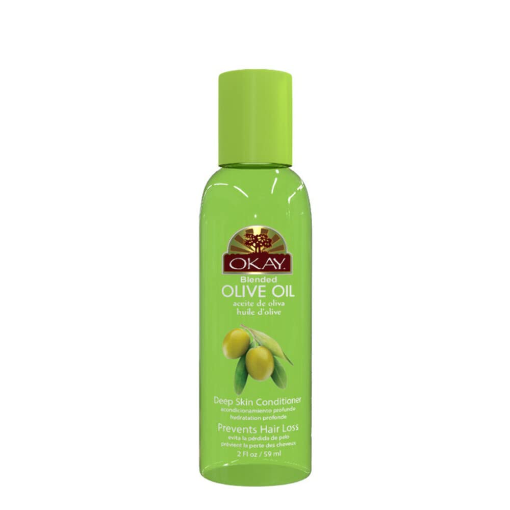 OKAY - Blended Olive Oil For Hair and Skin - For All Hair Textures & Skin Types - Conditions Hair - Moisturizes Skin - Paraben Free - 2 oz