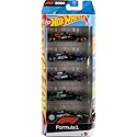 Hot Wheels Toy Cars Formula 1 5-Pack, Set of 5 1:64 Scale Die-Cast Vehicles Featuring F1 Racing Team Decos, Collectible Race Cars