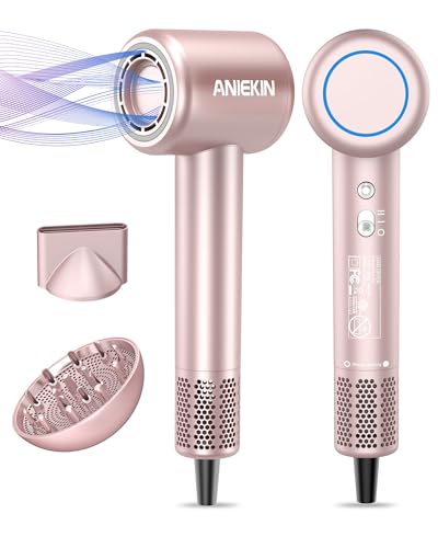 Hair Dryer, High-Speed Ionic Low Noise Blow Dryer with Brushless Motor for Fast Drying, Thermo-Control Quiet Compact Hair Blow Dryer with Magnetic Beauty and Personal Care ANIEKIN Default Title