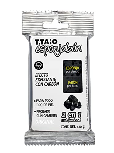 T.Taio Esponjabon Soap Sponge - Cleansing Shower Scrubber - Cleaning Bath Wash Scrub - Oil Removal - Massage & Lather Foot, Elbow, & Face - Bathroom