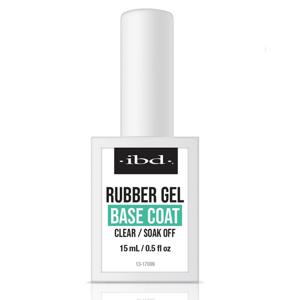 IBD Rubber Base Gel Nail Polish, Base Coat - Clear Soak-Off Builder Gel for Nails Strengthening & Breakage Prevention, 0.5 fl oz Beauty & Personal Care IBD