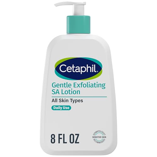 Cetaphil Gentle Exfoliating SA Face Lotion, Lightweight Moisturizer for All Skin Types, 8 Oz Pump Bottle, Salicylic Acid, Mandelic Acid