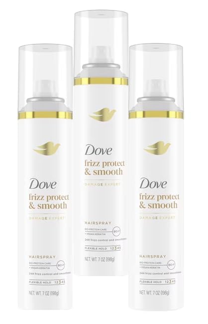 Dove Extra Hold Styling Hairspray, Smooth & Protect Against Frizz & Humidity, 24-Hour Flexible Hold, Anti-Frizz Hair Spray, 7 oz (Pack of 3)