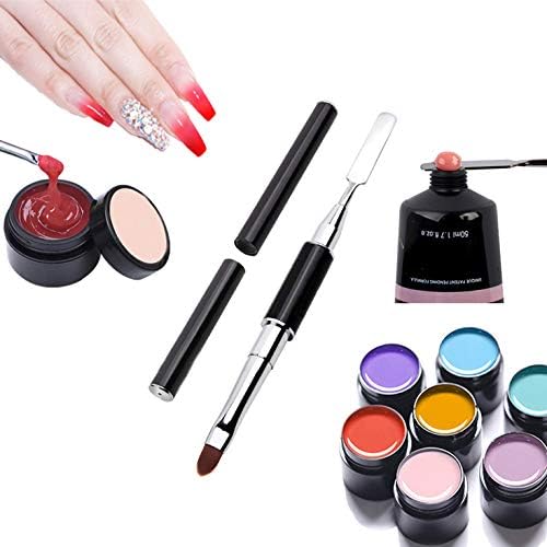 PayPie Dual-Ended Polygel Brush & Picker Brush tool, 2 in 1 Stainless Steel Designs Polygel Nail Brushes Gel Nail Tool for PolyGel Gel Acrylic Nails