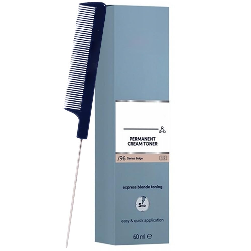 BlondorPlex Sienna Beige /96 Cream Toner 2 Ounce with Pin Tail Comb